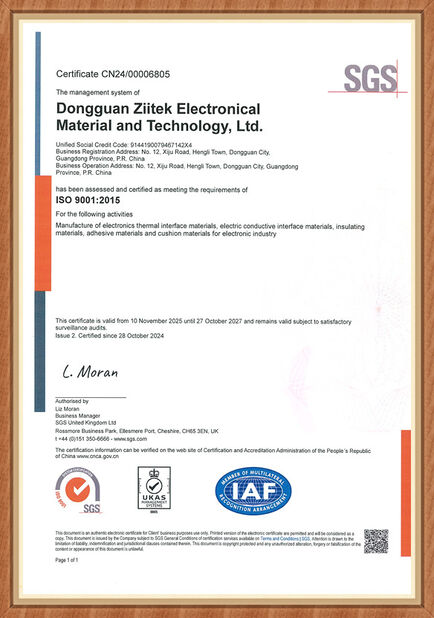 China Dongguan Ziitek Electronical Material and Technology Ltd. Certificações